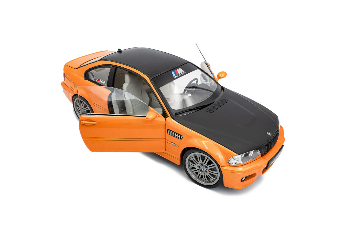 Solido 2000 BMW E46 Coupe Orange w/ Black Hood 1:18