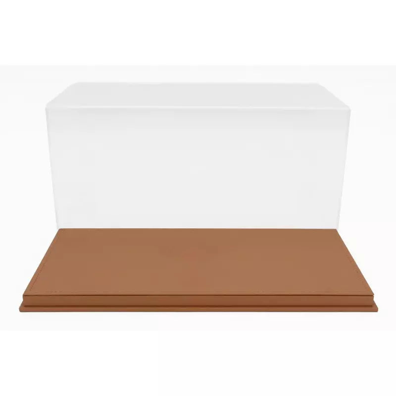 Luxbox Display Case with Brown Leather (synthetic) Base 1:12