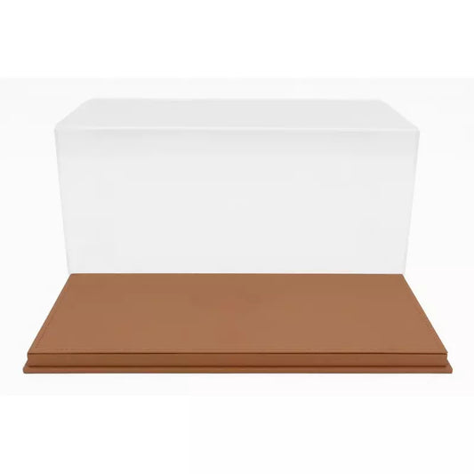 Luxbox Display Case with Brown Leather (synthetic) Base 1:12