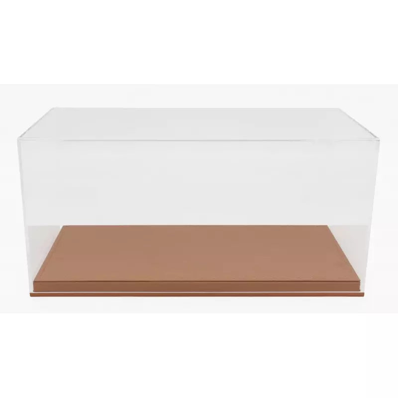 Luxbox Display Case with Brown Leather (synthetic) Base 1:12