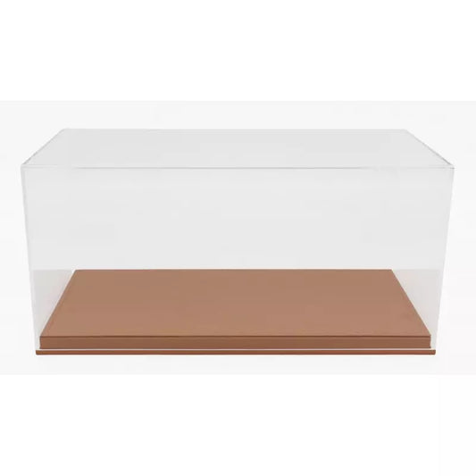 Luxbox Display Case with Brown Leather (synthetic) Base 1:12