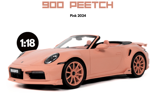 GT Spirit 2024 Brabus 900 Peetch Porsche 911 Turbo Cabriolet Pink 1:18