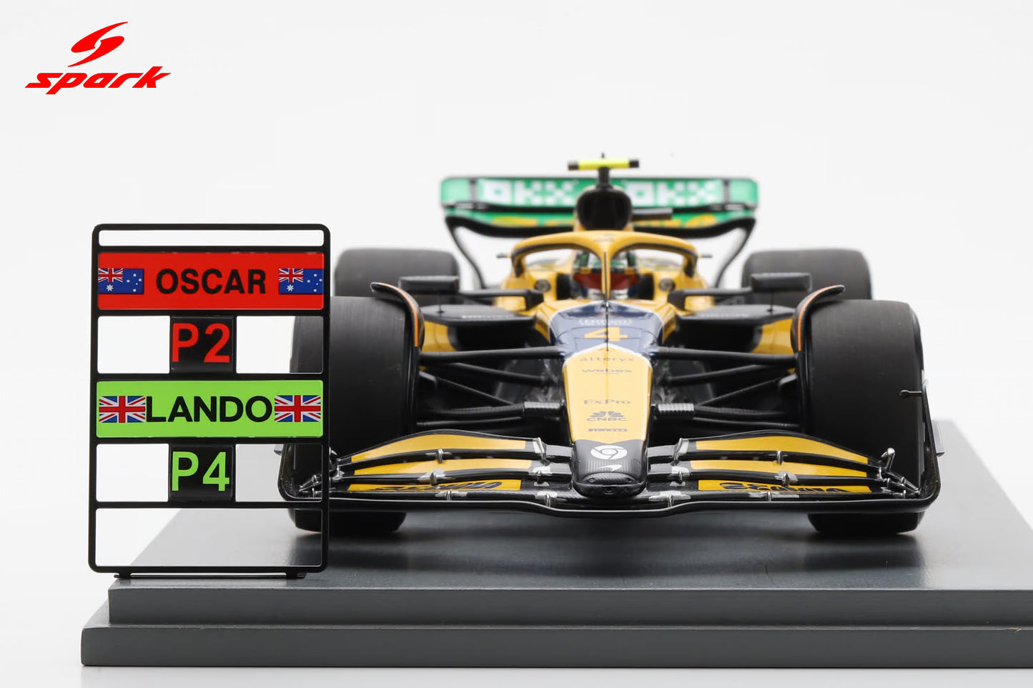 Spark-Model Mclaren F1 Team MCL38 Lando Norris 4th Monaco GP 2024 1:18