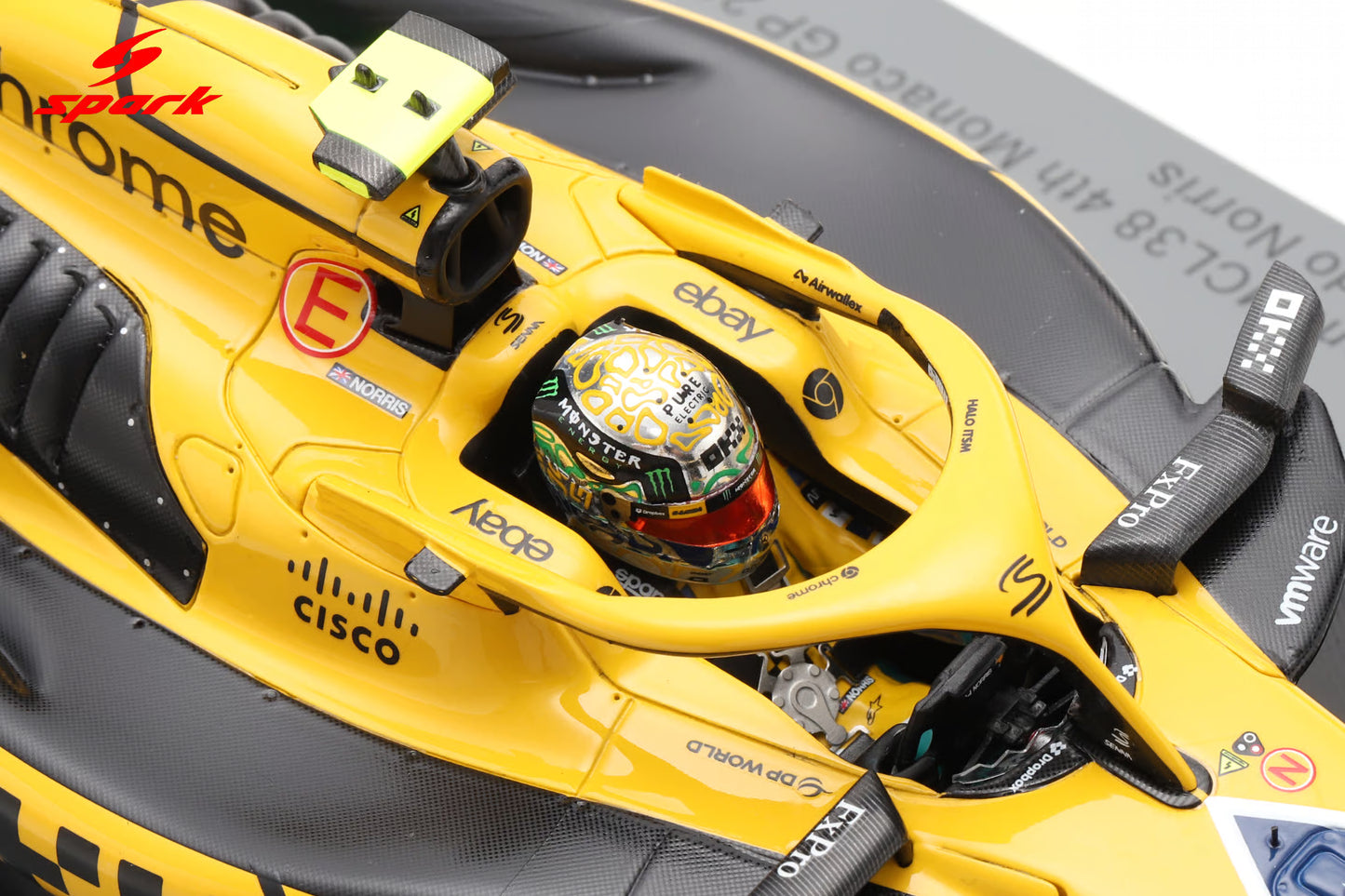 Spark-Model Mclaren F1 Team MCL38 Lando Norris 4th Monaco GP 2024 1:18