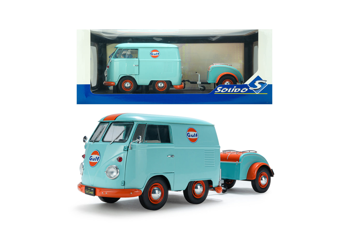 Solido 1950 Volkswagen T1 Van Kool Combi Gulf Oil Tribute Blue 1:18