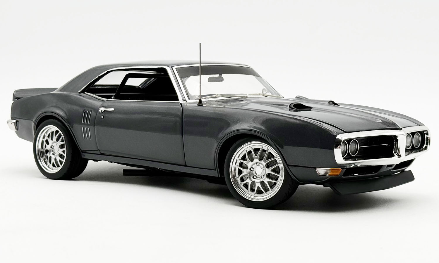 ミニカー ACME 1/18 1968 Firebird Street Fighter Acme 1968 Pontiac Firebird Street Fighter Silver Bird Gun Metal