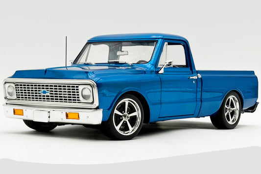 Acme 1972 Chevrolet C-10 Custom Showtime Pickup Truck Frost Bite Blue 1:18