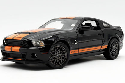 Shelby Collectibles 2013 Ford Shelby Mustang GT500 Black w/ Orange Stripes 1:18