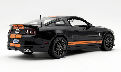 Shelby Collectibles 2013 Ford Shelby Mustang GT500 Black w/ Orange Stripes 1:18