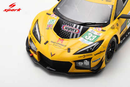 Spark Model Chevrolet Corvette C8 Z06 GT3.R #33 TF Sport 2025 IMSA Le Mans 24hrs 1:18 WITH DISPLAY