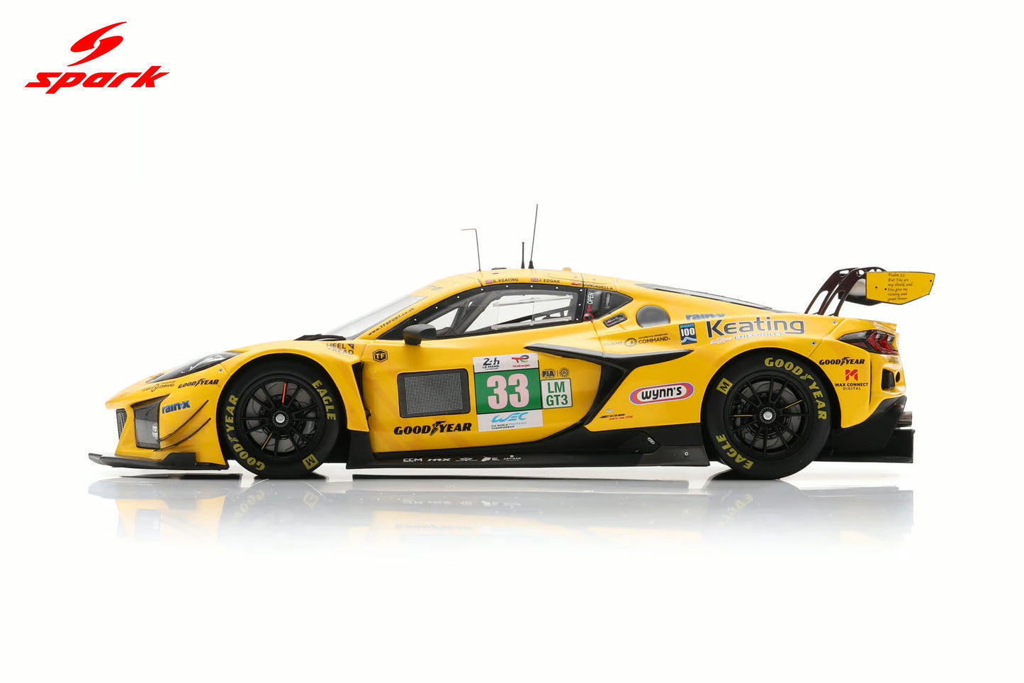 Spark Model Chevrolet Corvette C8 Z06 GT3.R #33 TF Sport 2025 IMSA Le Mans 24hrs 1:18 WITH DISPLAY