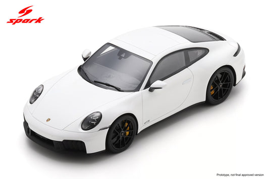 Spark-Model 2025 Porsche 911 (992.2) Carrera GTS White 1:18 WITH DISPLAY
