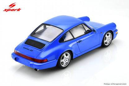 Spark Model 1992 Porsche 911 964 RS Street Maritime Blue 1:18 WITH DISPLAY