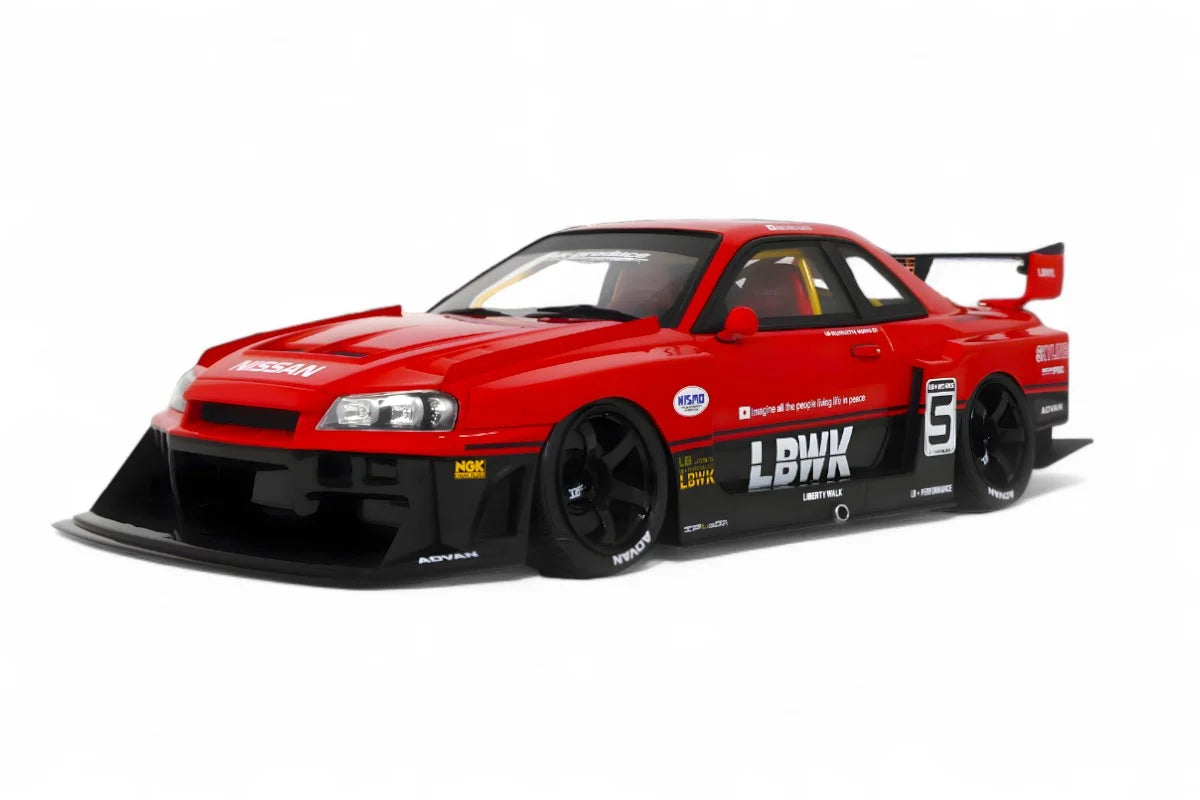 GT Spirit 2020 Nissan Skyline R34 GT-R LB Super Silhouette #5 LBWK Red 1:18