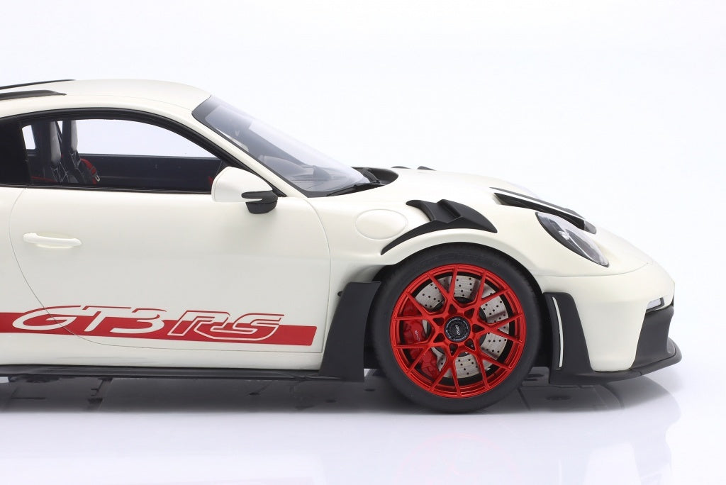 GT Spirit 2022 Porsche 911 992 GT3 RS White w/ Pyro Red Wheels