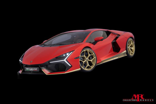 MR Models Lamborghini Revuelto Miura 60* Homage Rosso Arancio/Gold 1:18 WITH DISPLAY