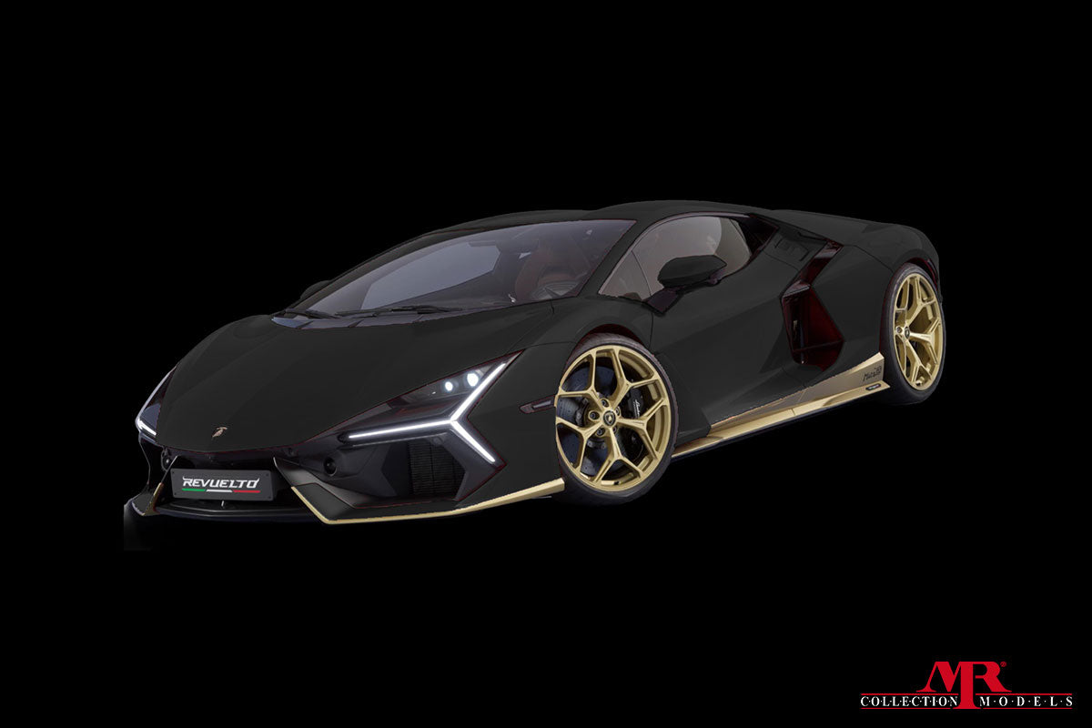 MR Models Lamborghini Revuelto Miura 60* Homage Nero Noctis Black/Gold 1:18 WITH DISPLAY (Copy)