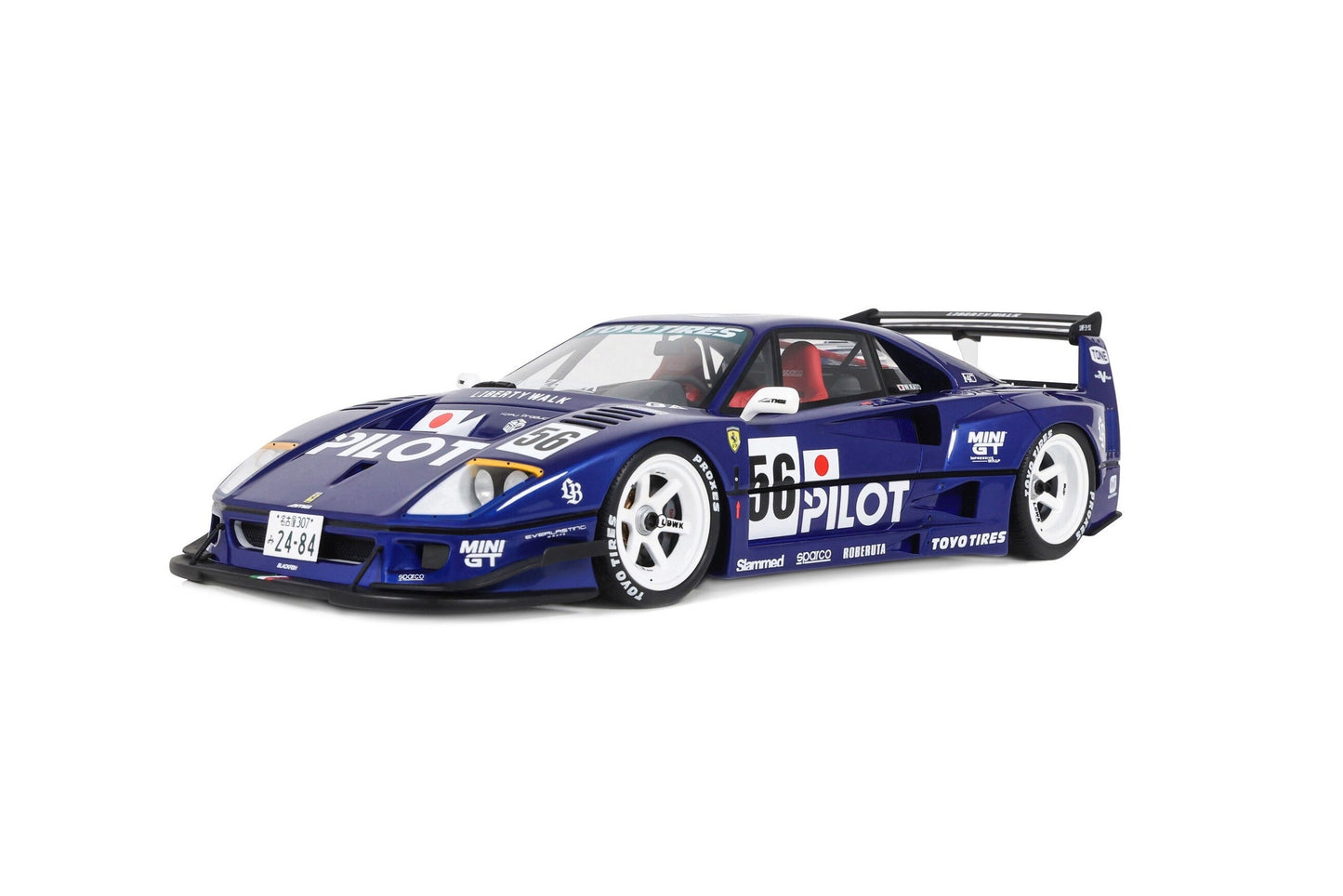 Otto 2024 Ferrari F40 LBWK Pilot #56 Blue Metallic 1:18