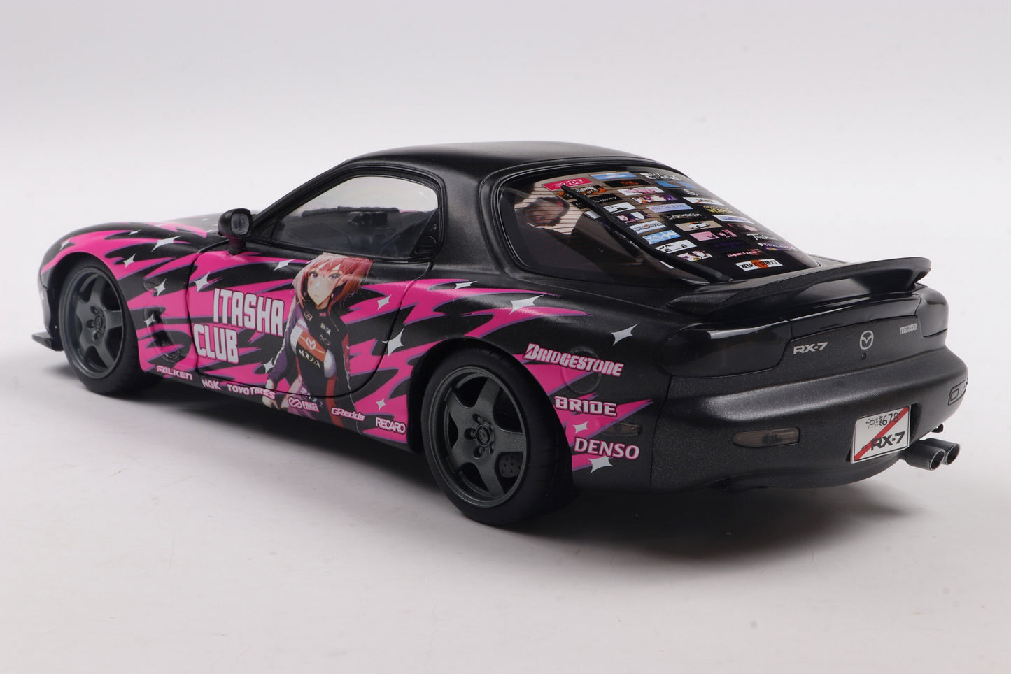 Solido 1999 Mazda RX7 FD3RS Itasha Works Black and Fuscia 1:18