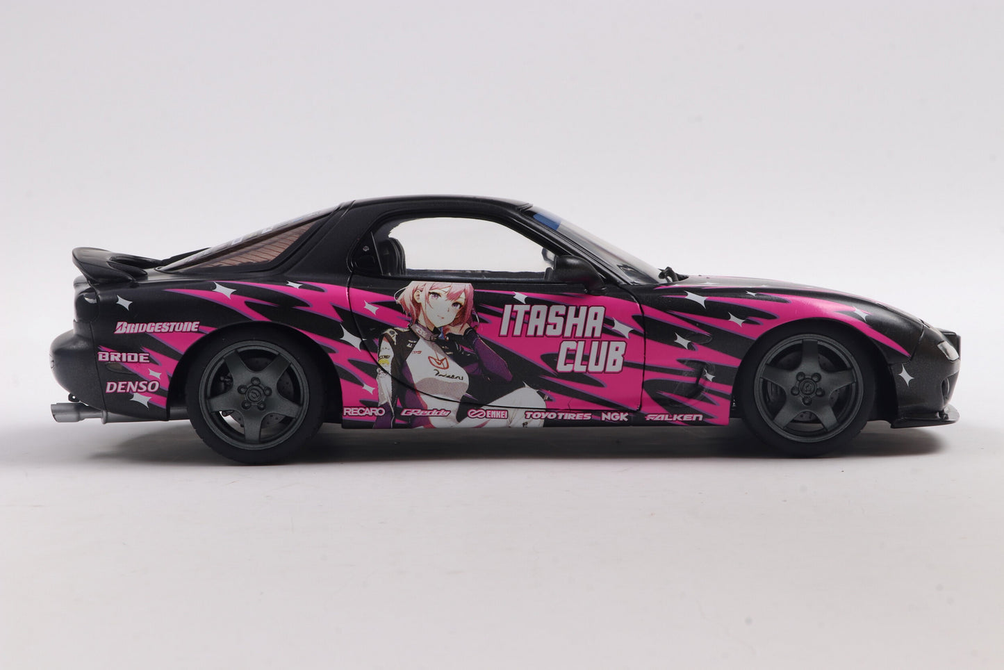 Solido 1999 Mazda RX7 FD3RS Itasha Works Black and Fuscia 1:18