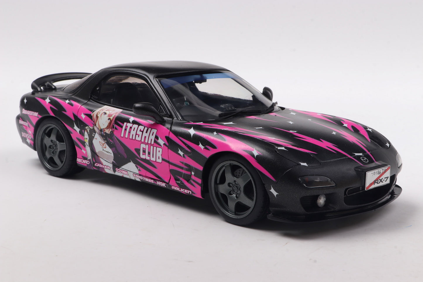 Solido 1999 Mazda RX7 FD3RS Itasha Works Black and Fuscia 1:18