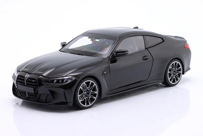 Minichamps 2024 BMW M4 Coupe (G82) w/ Black Carbon Roof Black Metallic 1:18