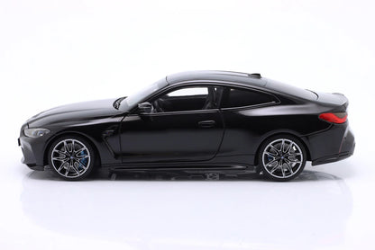 Minichamps 2024 BMW M4 Coupe (G82) w/ Black Carbon Roof Black Metallic 1:18