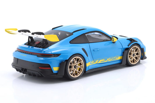 Minichamps 2022 Porsche 911 992 GT3 RS Riviera Blue Tribute 2003 Daytona 1:18 DEALER EDITION