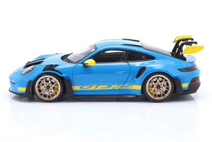Minichamps 2022 Porsche 911 992 GT3 RS Riviera Blue Tribute 2003 Daytona 1:18 DEALER EDITION