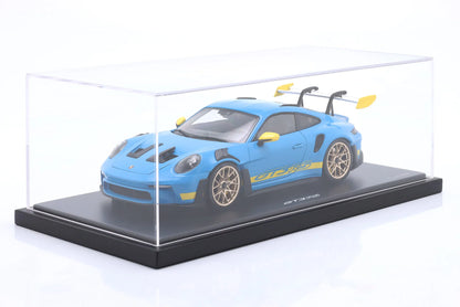 Minichamps 2022 Porsche 911 992 GT3 RS Riviera Blue Tribute 2003 Daytona 1:18 DEALER EDITION