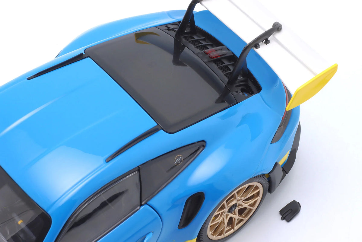 Minichamps 2022 Porsche 911 992 GT3 RS Riviera Blue Tribute 2003 Daytona 1:18 DEALER EDITION