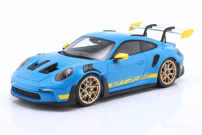 Minichamps 2022 Porsche 911 992 GT3 RS Riviera Blue Tribute 2003 Daytona 1:18 DEALER EDITION
