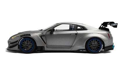 Solido 2023 Nissan GT-R (R35) W/ Liberty Walk Body Kit 2.0 Silver 1:18