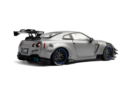 Solido 2023 Nissan GT-R (R35) W/ Liberty Walk Body Kit 2.0 Silver 1:18
