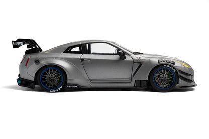 Solido 2023 Nissan GT-R (R35) W/ Liberty Walk Body Kit 2.0 Silver 1:18