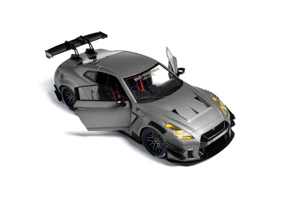 Solido 2023 Nissan GT-R (R35) W/ Liberty Walk Body Kit 2.0 Silver 1:18