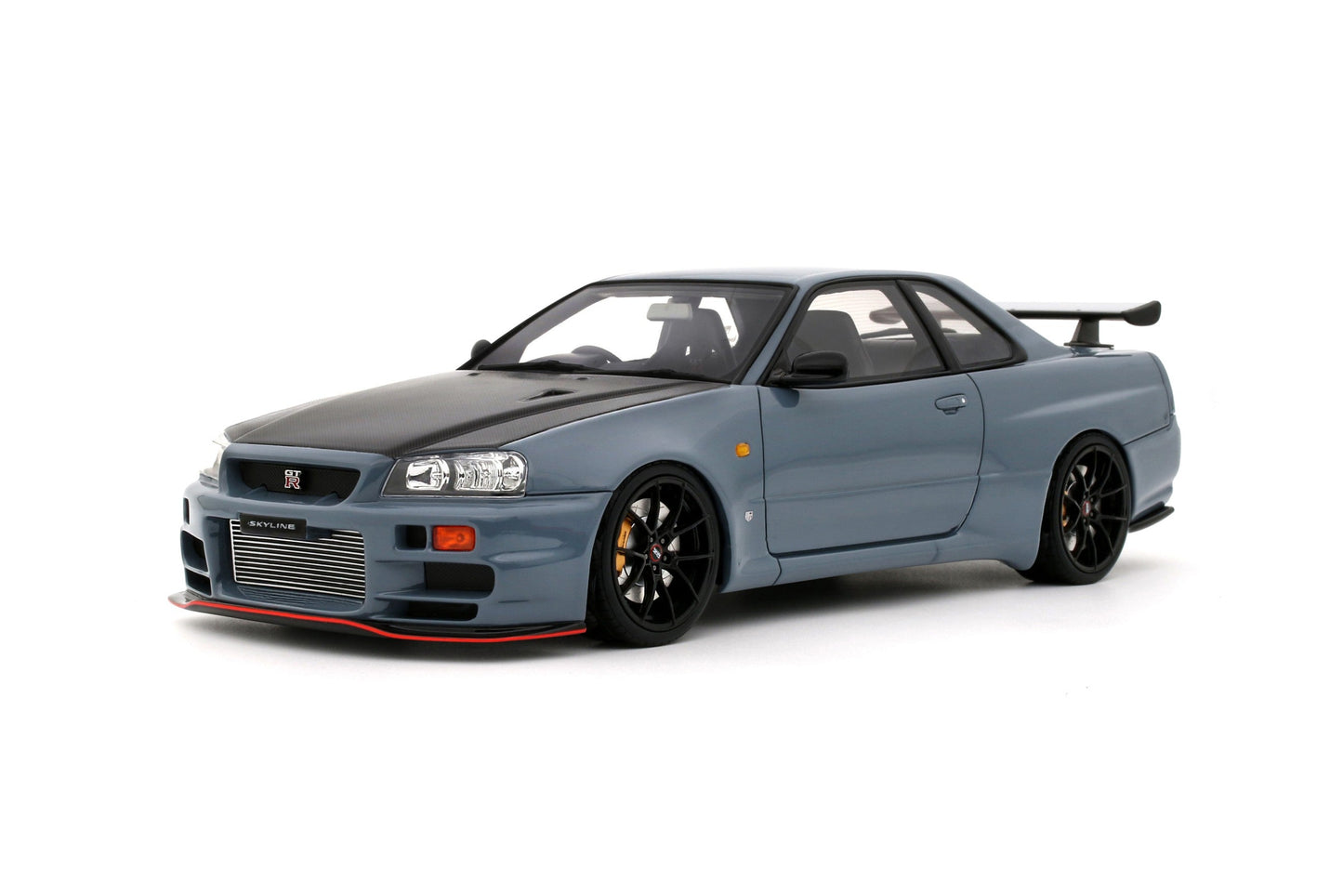 Otto Nissan Skyline GT-R R34 Body Kit Stealth Grey w/ Carbon Hood 1:18