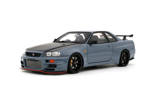 Otto Nissan Skyline GT-R R34 Body Kit Stealth Grey w/ Carbon Hood 1:18