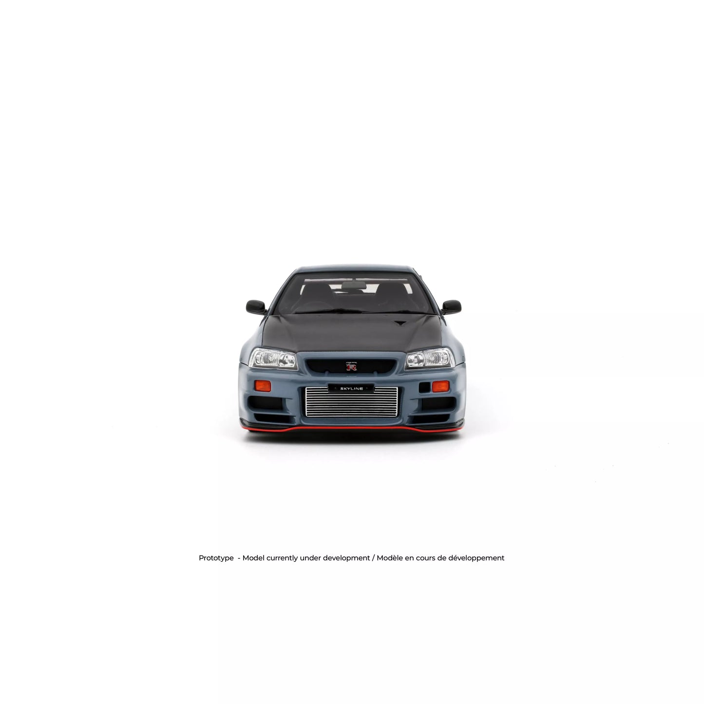 Otto Nissan Skyline GT-R R34 Body Kit Stealth Grey w/ Carbon Hood 1:18