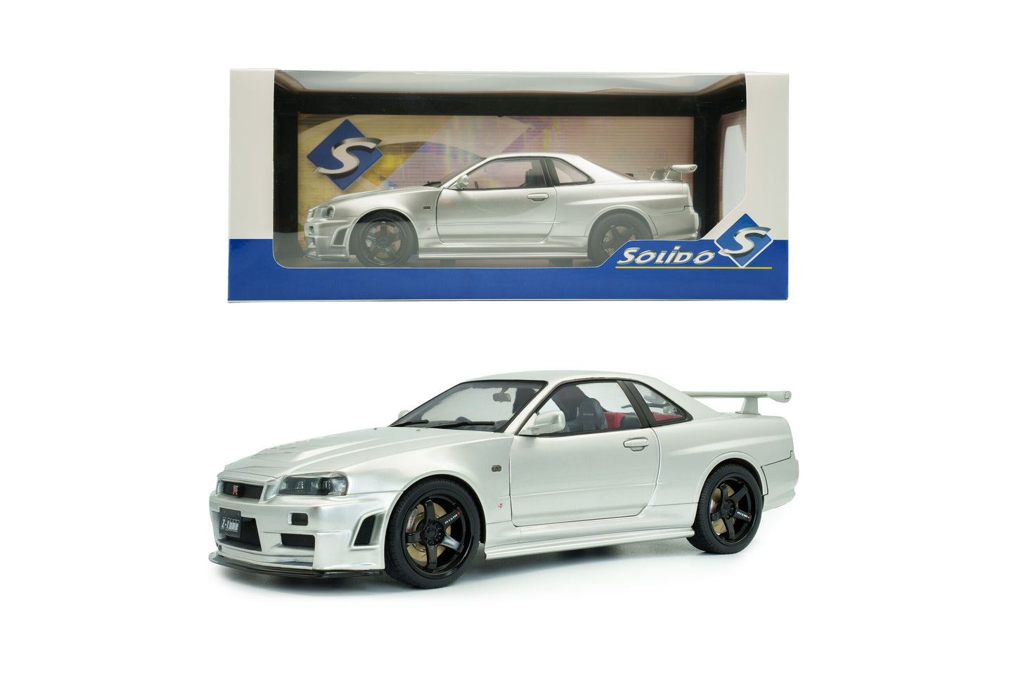 Solido 1999 Nissan Skyline GT-R (R34) Z-tune Silver 1:18