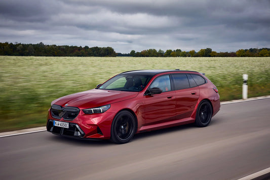Minichamps 2024 BMW M5 Touring Wagon (G99) Performance Parts Fire Red Metallic 1:18