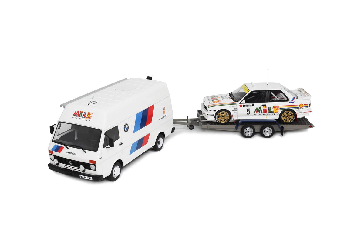 Otto BMW Rally Set - E30 M3 Gr.A + Trailer + Volkswagen LT Van 1988 Rally 1000 Lakes 1:18