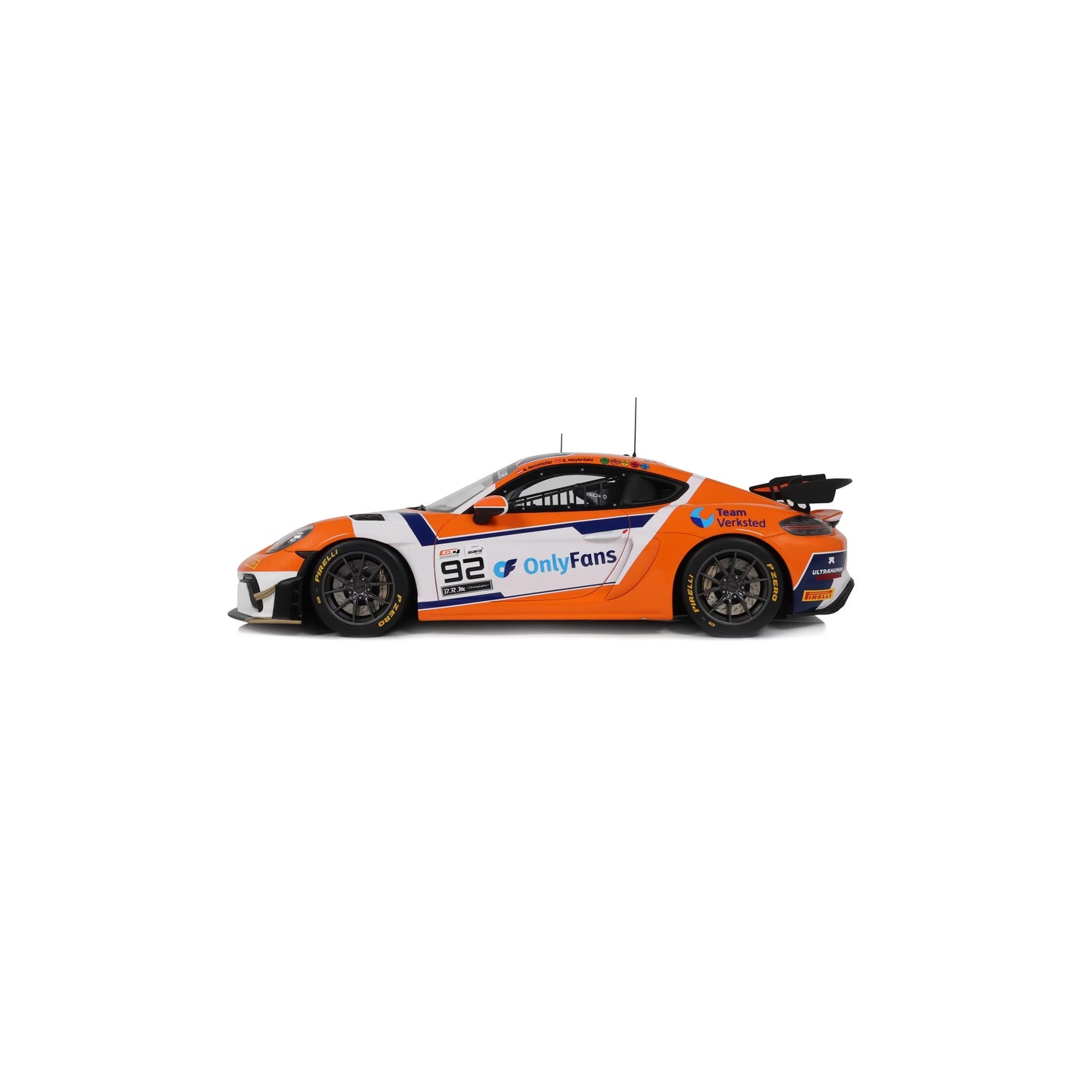 Otto 2024 Porsche 718 Cayman GT4 RS Clubsport #92 Orange & White 1:18