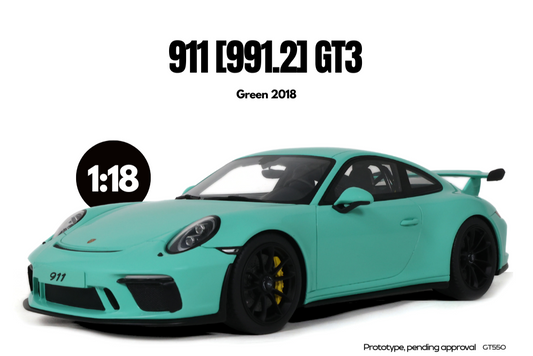 GT Spirit 2018 Porsche 911 991.2 GT3 Coupe Mint Green 1:18