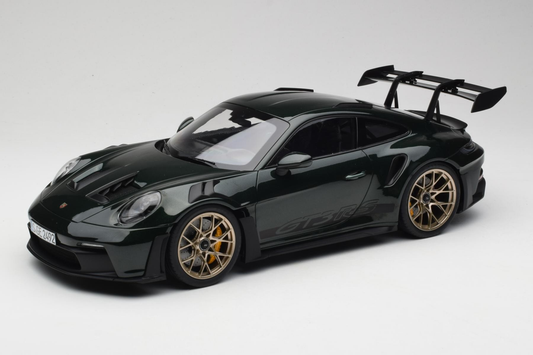 Norev 2022 Porsche 911 992 GT3 RS Jet Green Metallic w/ Black Deco & Gold Wheels 1:12