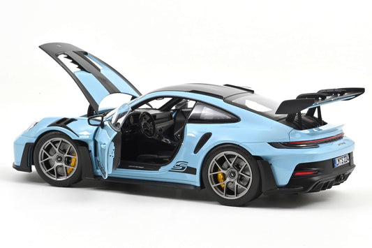 Norev 2022 Porsche 911 992 GT3 RS w/ Weissach Package Gulf Blue w/ Dark Silver Wheels 1:18