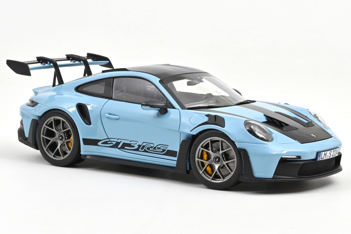Norev 2022 Porsche 911 992 GT3 RS w/ Weissach Package Gulf Blue w/ Dark Silver Wheels 1:18
