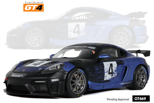 Otto 2021 Porsche 718 Cayman GT4 RS Clubsport #4 Blue & Black 1:18