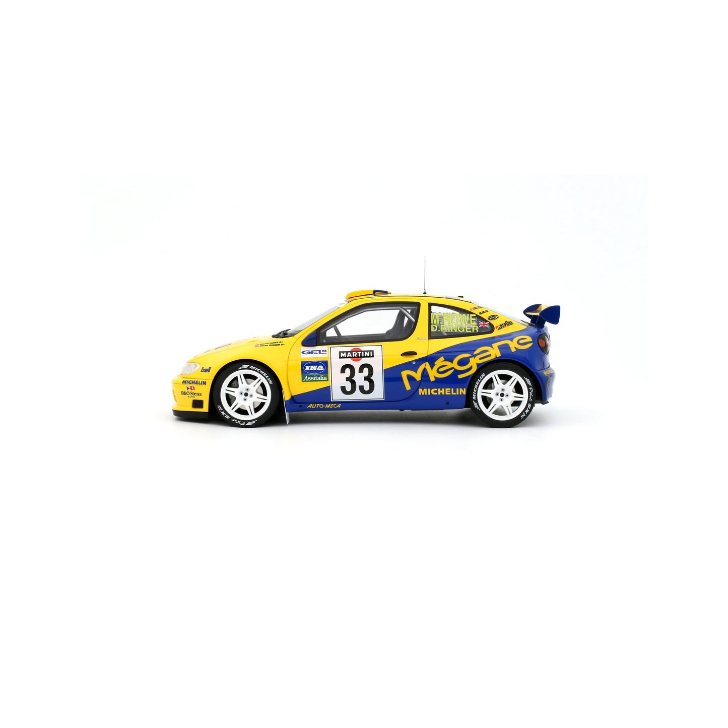 Otto Renault Megane Maxi #33 Rally San Remo 1998 Yellow & Blue 1:18