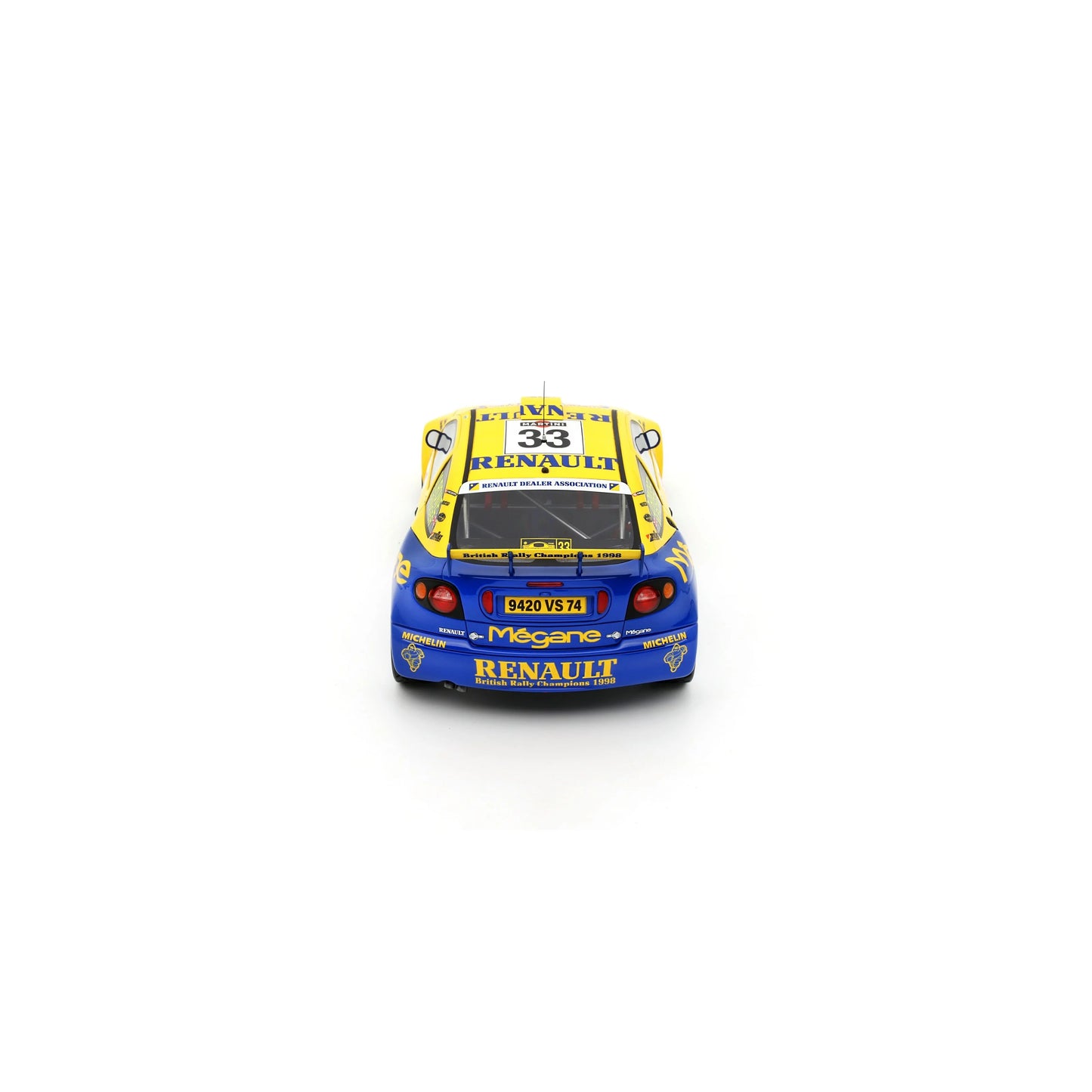 Otto Renault Megane Maxi #33 Rally San Remo 1998 Yellow & Blue 1:18